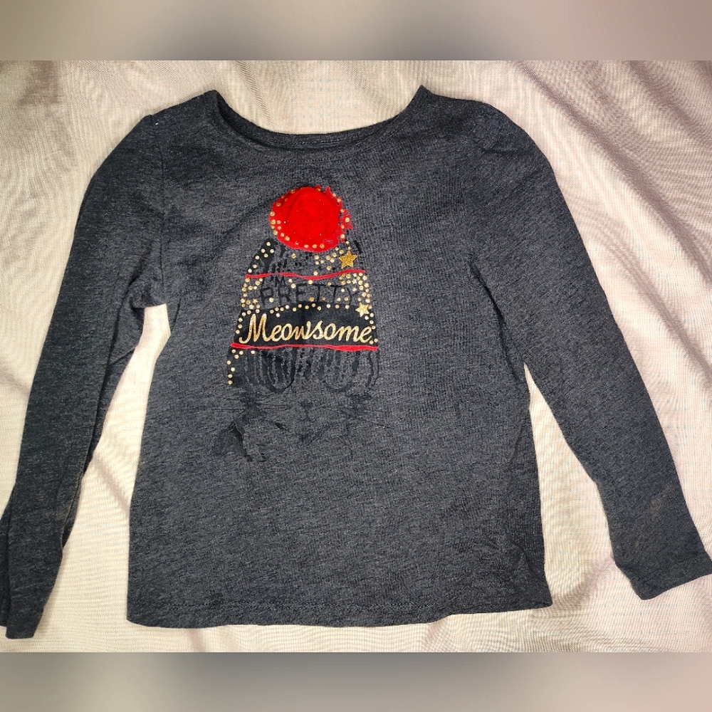 "I'm pretty meowsome" Long Sleeve Tee Girls size 5 by Epic Threads